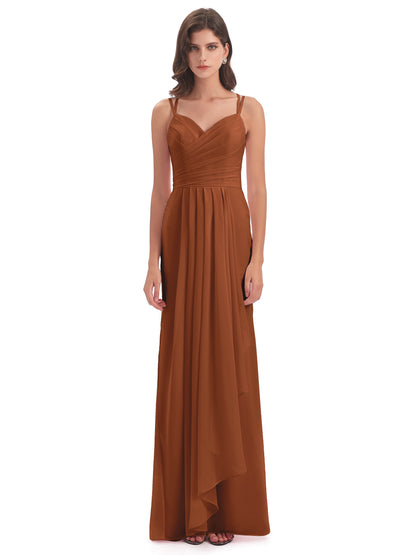 Aryanna Hourglass Spaghetti Straps Chiffon Bridesmaid Dresses
