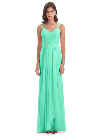 Aryanna Hourglass Spaghetti Straps Chiffon Bridesmaid Dresses