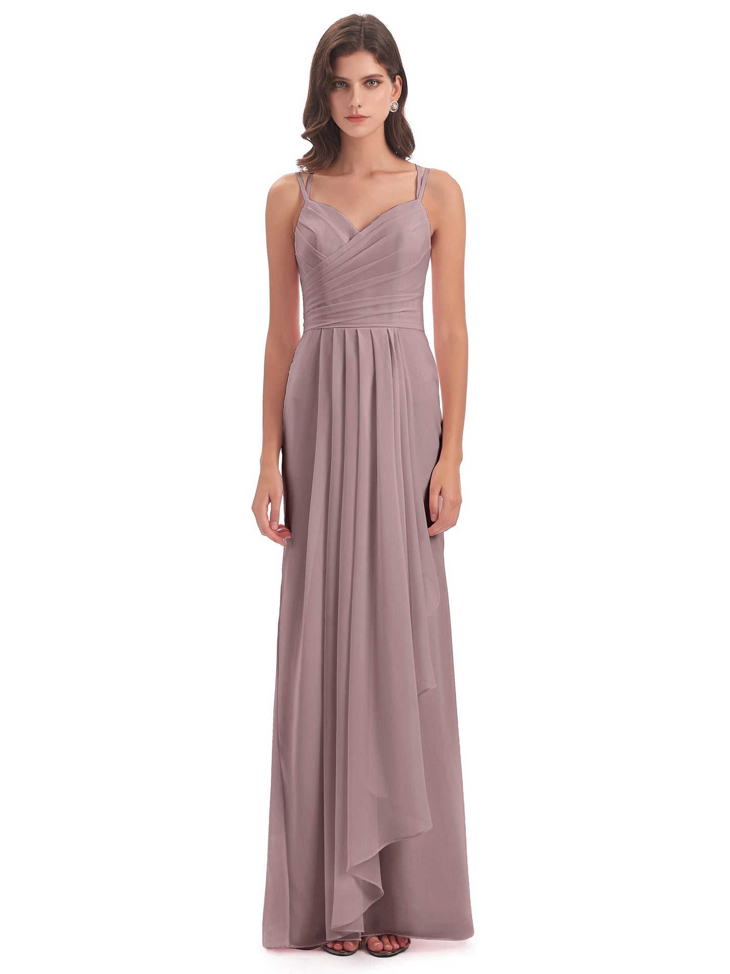Aryanna Hourglass Spaghetti Straps Chiffon Bridesmaid Dresses