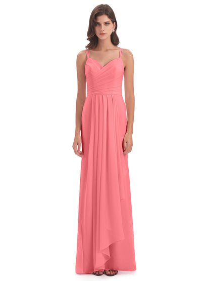 Aryanna Hourglass Spaghetti Straps Chiffon Bridesmaid Dresses