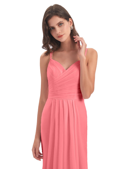 Aryanna Hourglass Spaghetti Straps Chiffon Bridesmaid Dresses