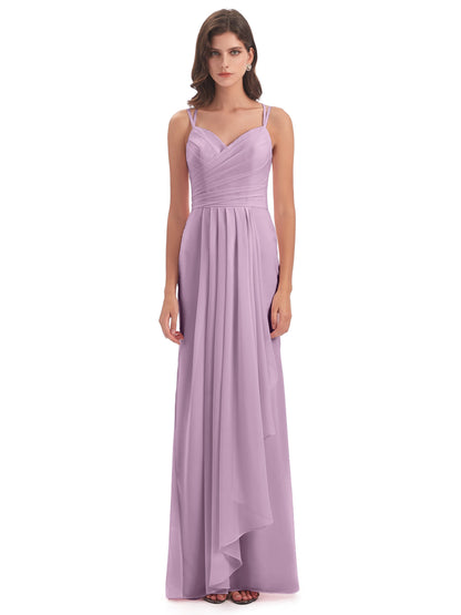 Aryanna Hourglass Spaghetti Straps Chiffon Bridesmaid Dresses