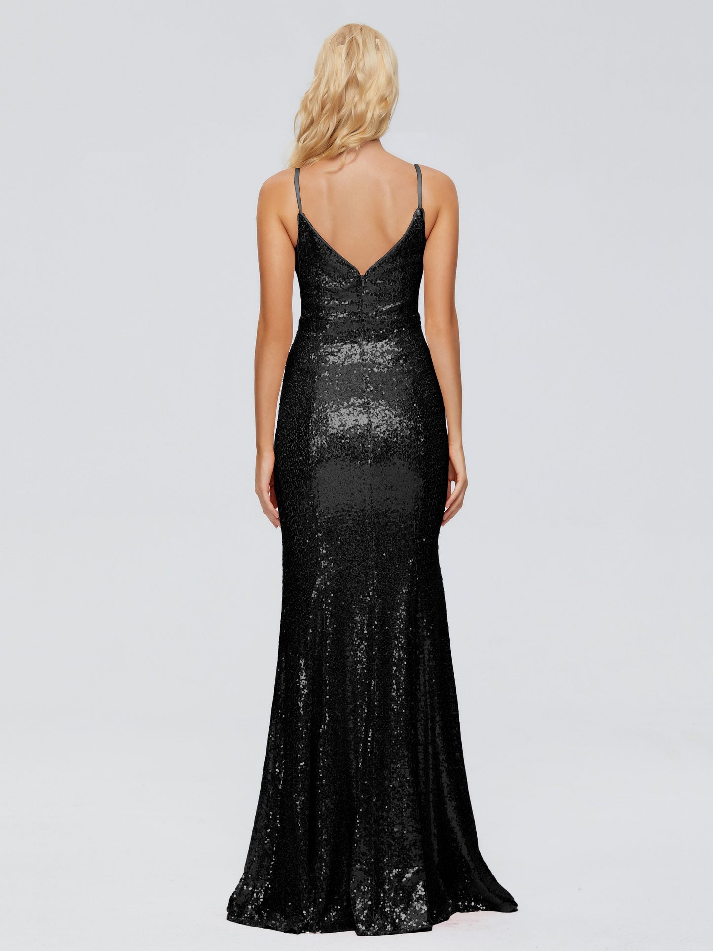Athena Spaghetti Straps Sequins Bridesmaid Dress