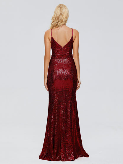 Athena Spaghetti Straps Sequins Bridesmaid Dress