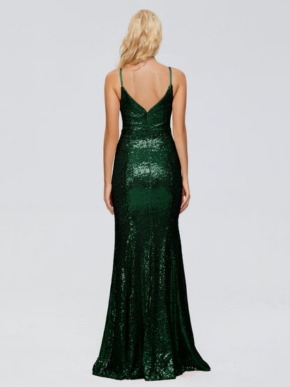 Athena Spaghetti Straps Sequins Bridesmaid Dress
