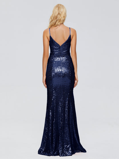 Athena Spaghetti Straps Sequins Bridesmaid Dress