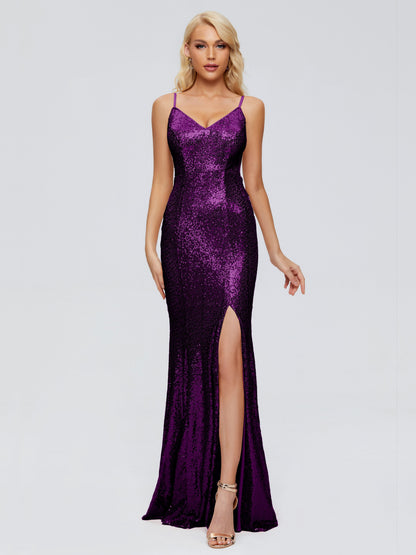 Athena Spaghetti Straps Sequins Bridesmaid Dress