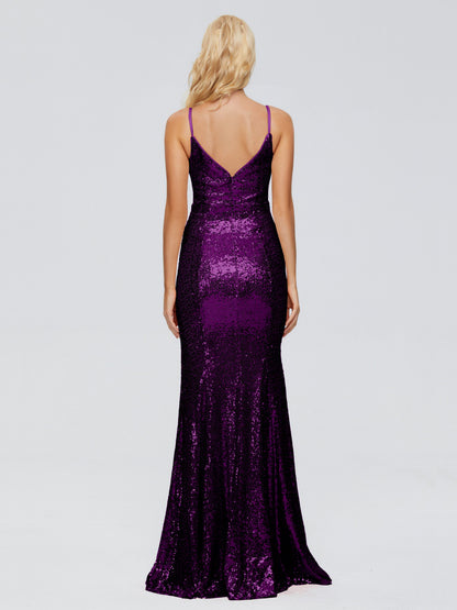 Athena Spaghetti Straps Sequins Bridesmaid Dress