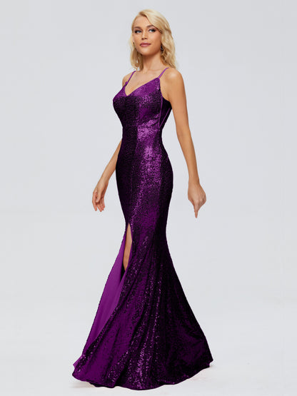 Athena Spaghetti Straps Sequins Bridesmaid Dress
