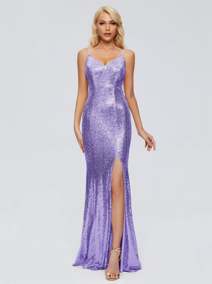 Athena Spaghetti Straps Sequins Bridesmaid Dress