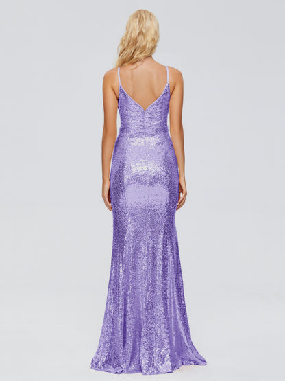 Athena Spaghetti Straps Sequins Bridesmaid Dress