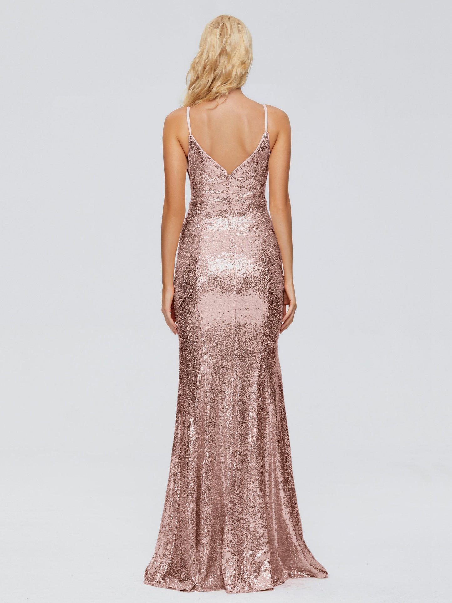 Athena Spaghetti Straps Sequins Bridesmaid Dress