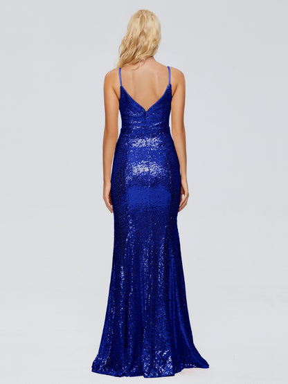Athena Spaghetti Straps Sequins Bridesmaid Dress