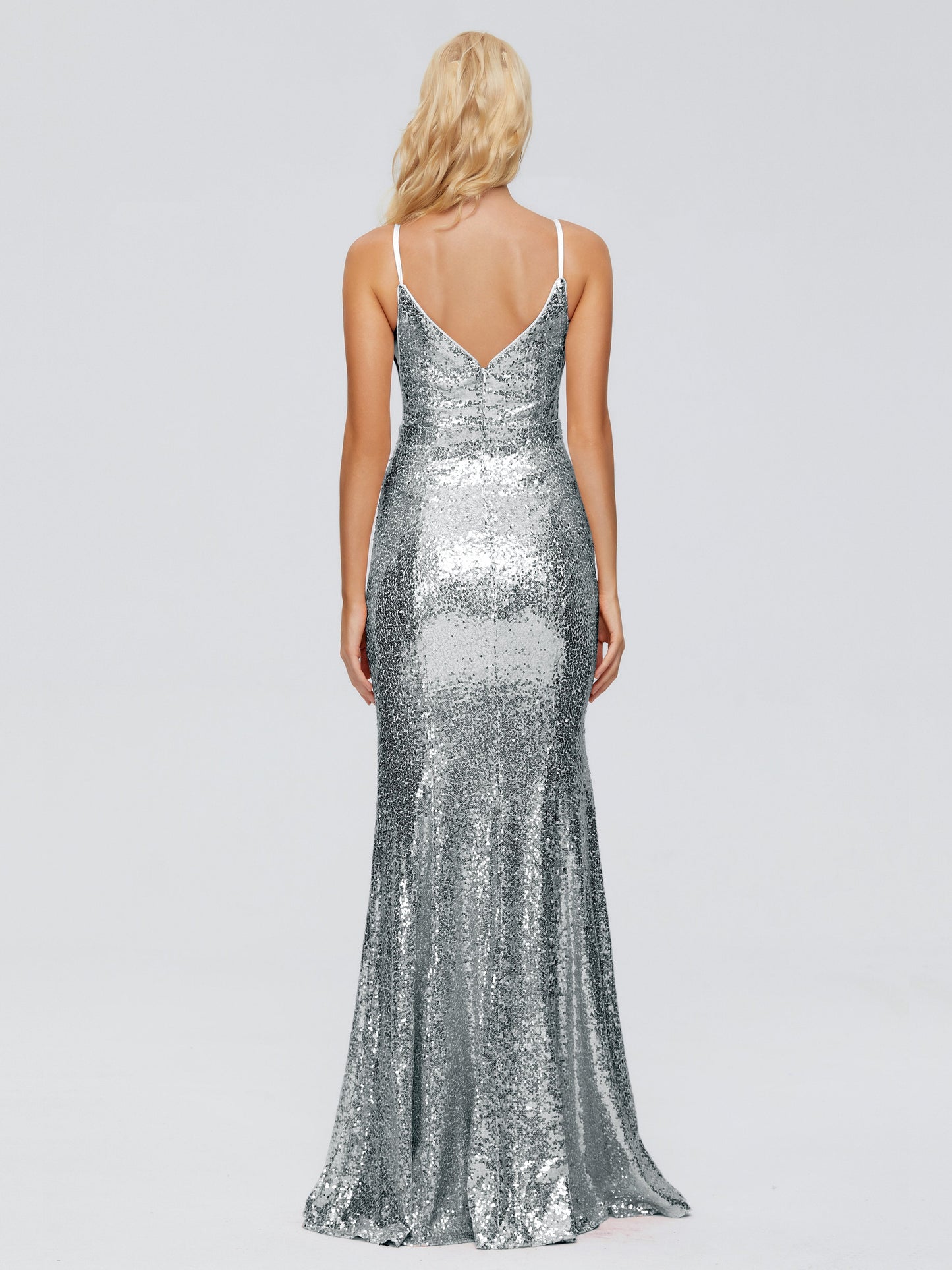 Athena Spaghetti Straps Sequins Bridesmaid Dress