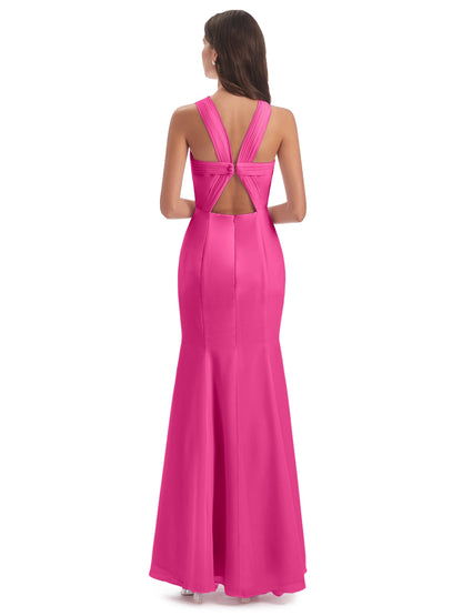 Aubrey Hourglass Halter Chiffon Bridesmaid Dresses