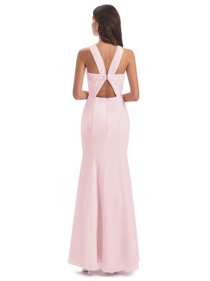 Aubrey Hourglass Halter Chiffon Bridesmaid Dresses