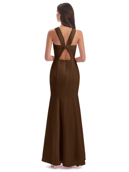 Aubrey Hourglass Halter Chiffon Bridesmaid Dresses