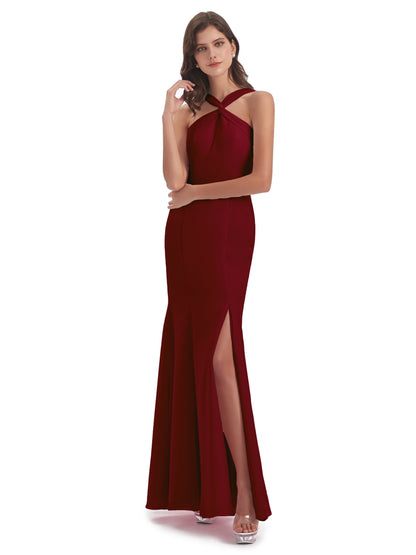 Aubrey Hourglass Halter Chiffon Bridesmaid Dresses