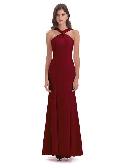 Aubrey Hourglass Halter Chiffon Bridesmaid Dresses