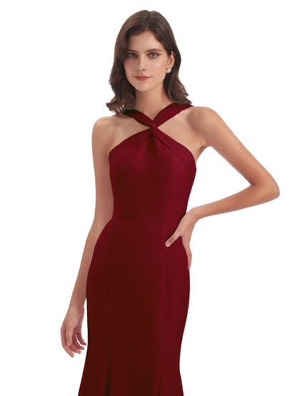 Aubrey Hourglass Halter Chiffon Bridesmaid Dresses