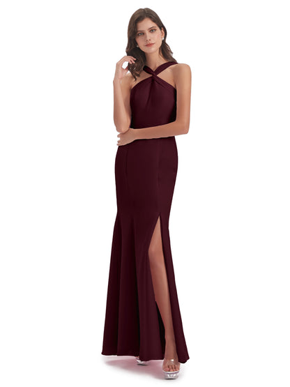 Aubrey Hourglass Halter Chiffon Bridesmaid Dresses