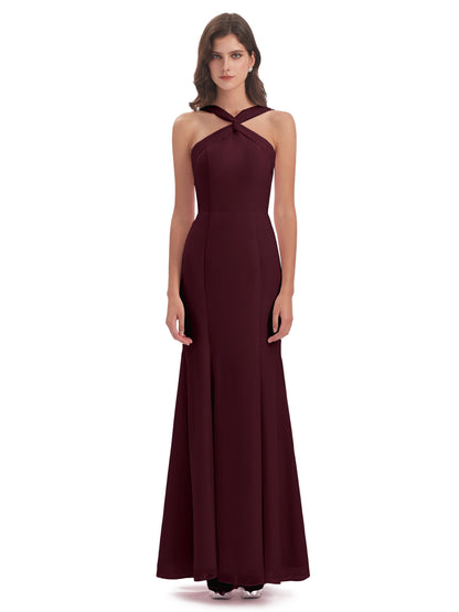 Aubrey Hourglass Halter Chiffon Bridesmaid Dresses