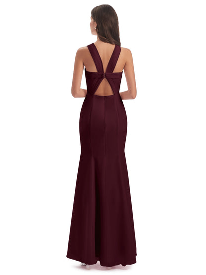 Aubrey Hourglass Halter Chiffon Bridesmaid Dresses