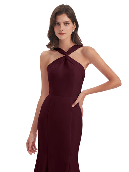 Aubrey Hourglass Halter Chiffon Bridesmaid Dresses