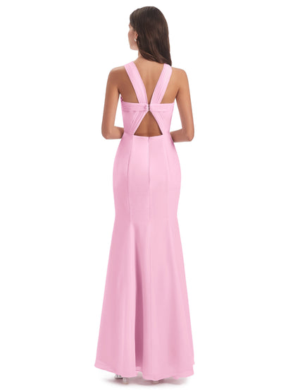Aubrey Hourglass Halter Chiffon Bridesmaid Dresses