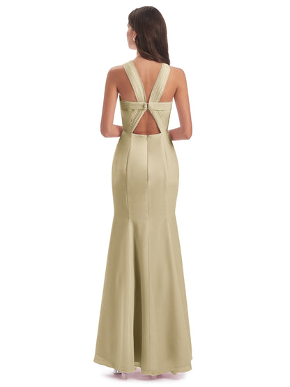 Aubrey Hourglass Halter Chiffon Bridesmaid Dresses