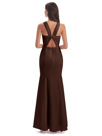 Aubrey Hourglass Halter Chiffon Bridesmaid Dresses