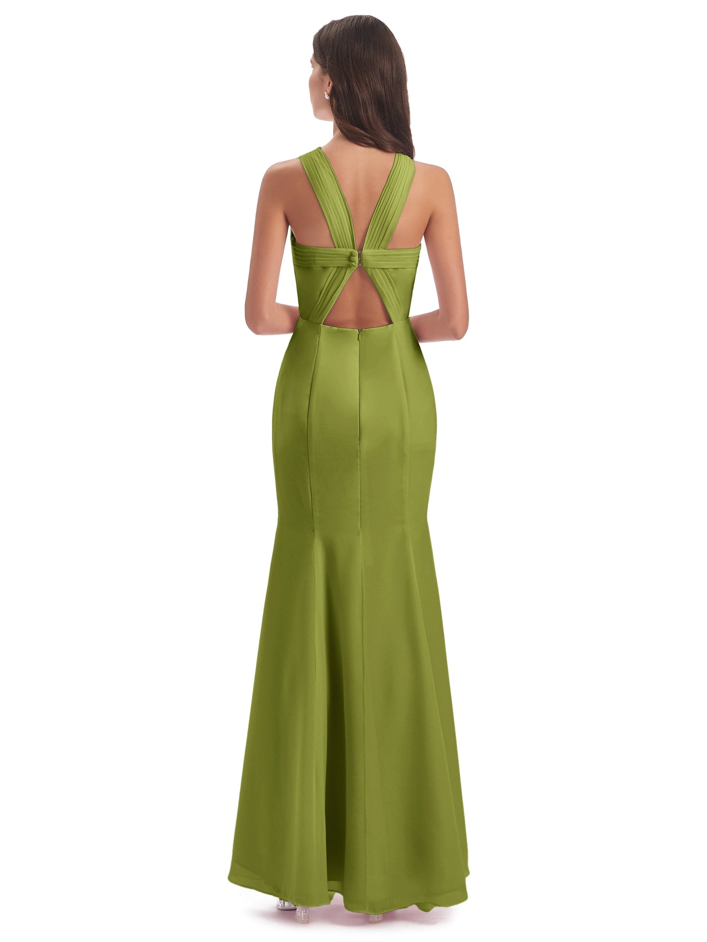Aubrey Hourglass Halter Chiffon Bridesmaid Dresses