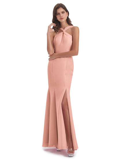 Aubrey Hourglass Halter Chiffon Bridesmaid Dresses