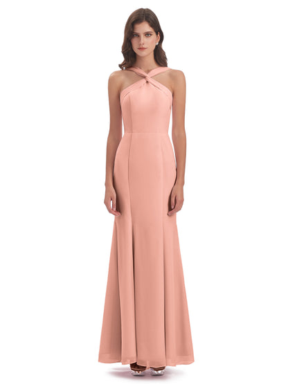 Aubrey Hourglass Halter Chiffon Bridesmaid Dresses