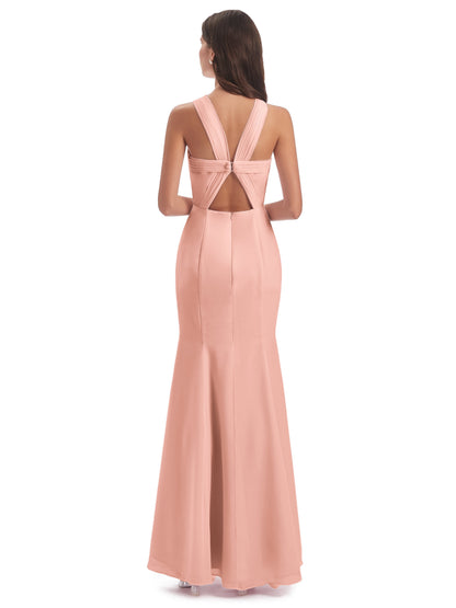 Aubrey Hourglass Halter Chiffon Bridesmaid Dresses