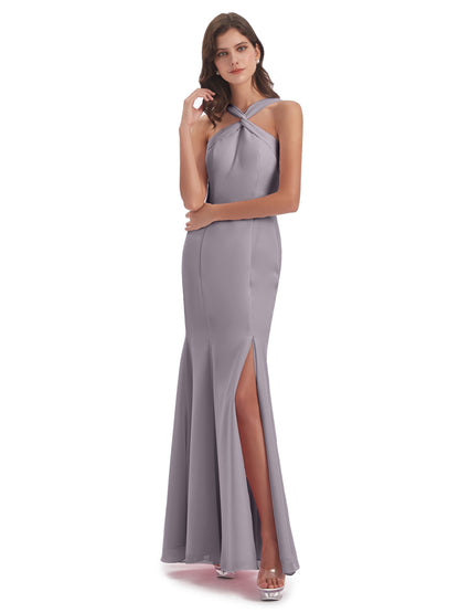 Aubrey Hourglass Halter Chiffon Bridesmaid Dresses