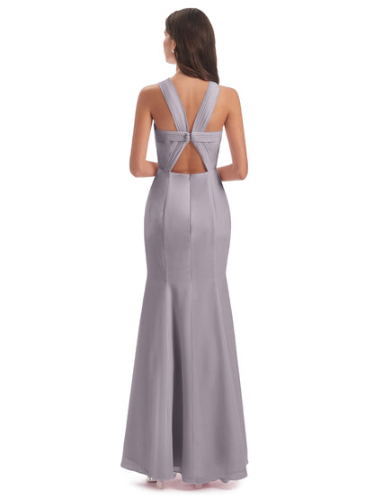 Aubrey Hourglass Halter Chiffon Bridesmaid Dresses