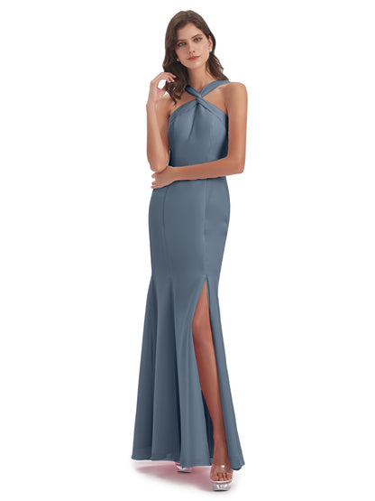 Aubrey Hourglass Halter Chiffon Bridesmaid Dresses