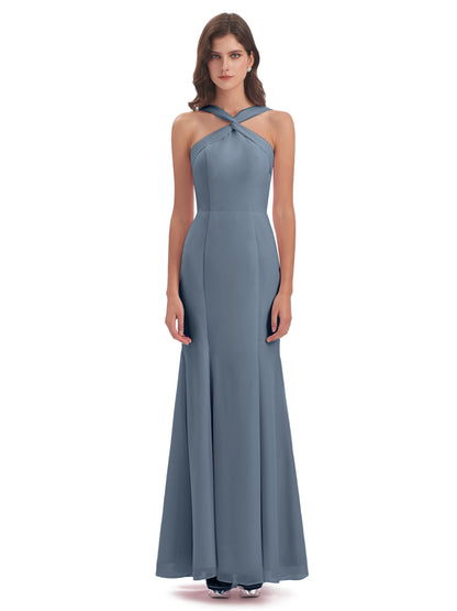 Aubrey Hourglass Halter Chiffon Bridesmaid Dresses