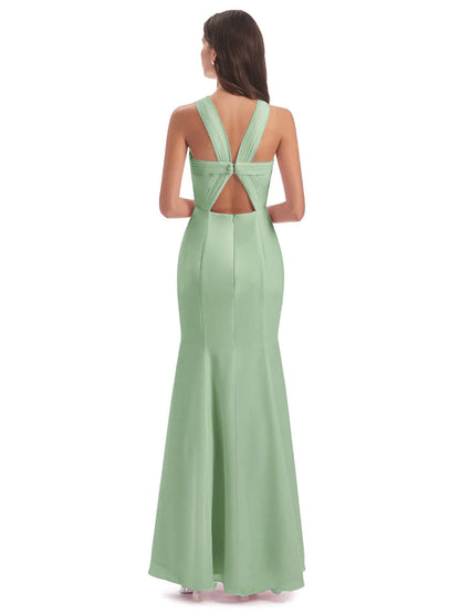 Aubrey Hourglass Halter Chiffon Bridesmaid Dresses