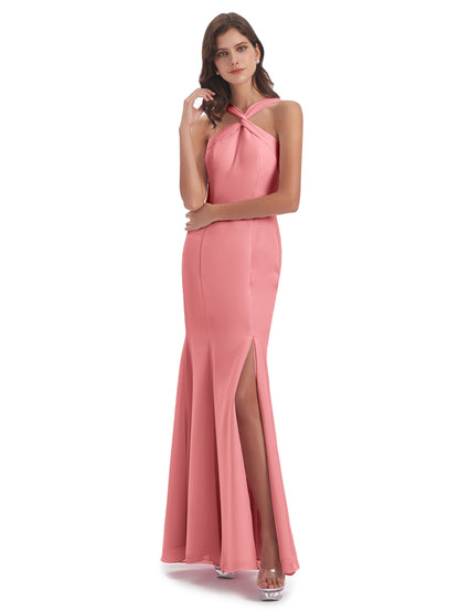 Aubrey Hourglass Halter Chiffon Bridesmaid Dresses