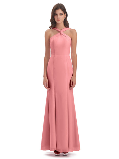 Aubrey Hourglass Halter Chiffon Bridesmaid Dresses