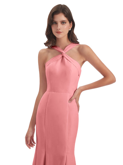 Aubrey Hourglass Halter Chiffon Bridesmaid Dresses