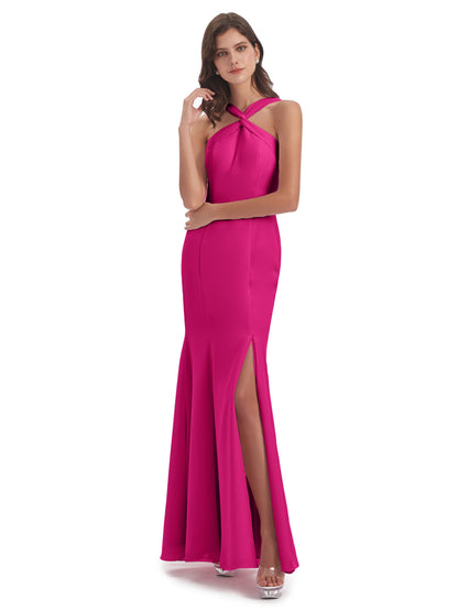 Aubrey Hourglass Halter Chiffon Bridesmaid Dresses