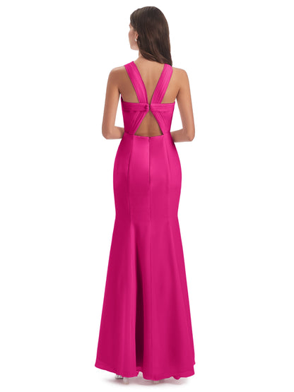 Aubrey Hourglass Halter Chiffon Bridesmaid Dresses