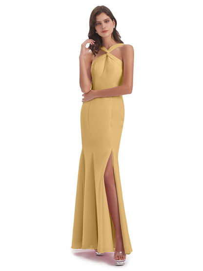 Aubrey Hourglass Halter Chiffon Bridesmaid Dresses