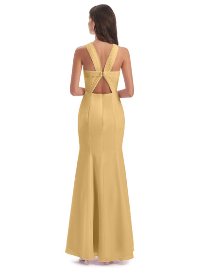 Aubrey Hourglass Halter Chiffon Bridesmaid Dresses