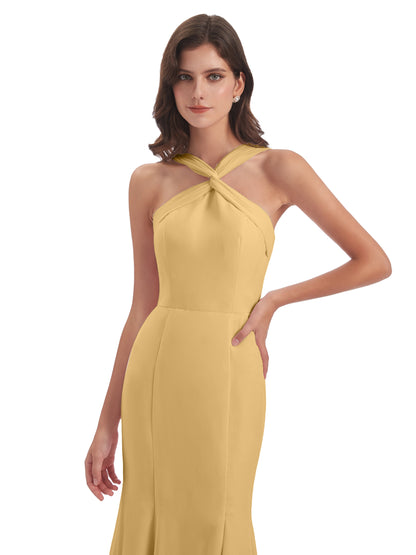 Aubrey Hourglass Halter Chiffon Bridesmaid Dresses