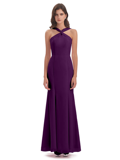 Aubrey Hourglass Halter Chiffon Bridesmaid Dresses