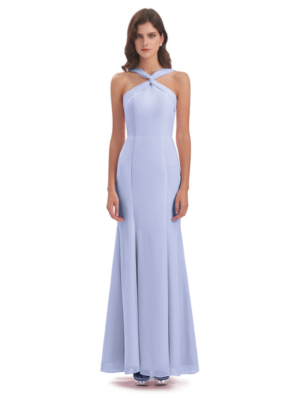 Aubrey Hourglass Halter Chiffon Bridesmaid Dresses